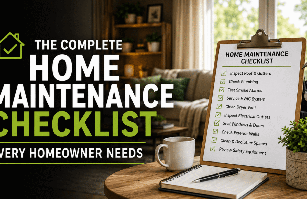 The Complete Home Maintenance Checklist Every Homeowner Needs in 2026
