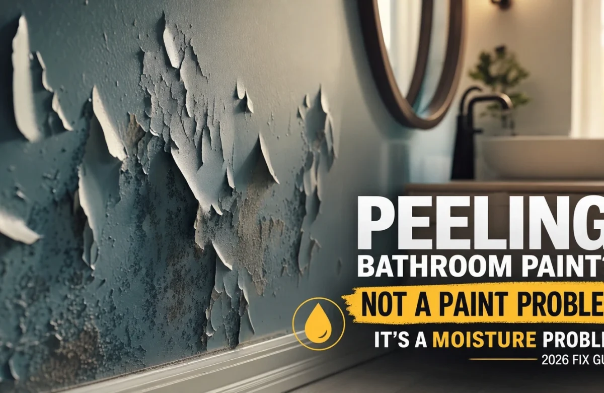 Bathroom Paint Peeling Is Not a Paint Problem – It’s a Moisture Problem (2026 Fix Guide)